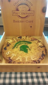 Michigan State Spartan pie created by the Grand Traverse Pie Company